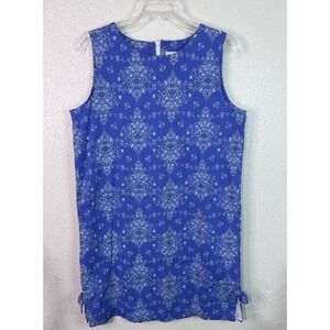 Vintage Kelly Kids Women Paisley Dress 14 Blue Beachy Bohemian Nautical Coastal‎